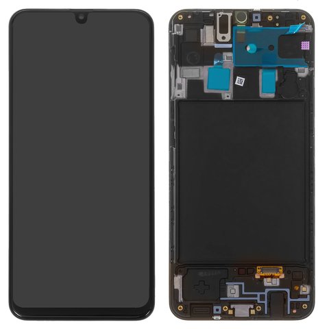 Дисплей для Samsung A205 Galaxy A20, A205F DS Galaxy A20, M107F DS Galaxy M10s, чорний, з рамкою, Original PRC 