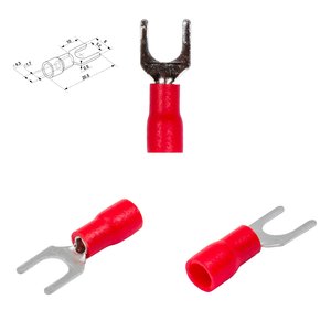 Наконечник SV1.25 5, 5 мм, вилковий, ізольований, червоний, 10 шт., 0,5 1,5 мм²