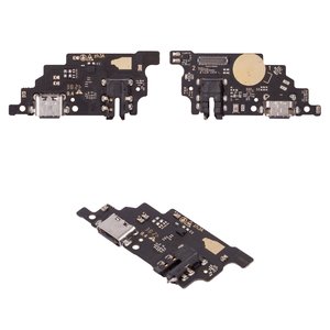 Шлейф для ZTE Blade V30, коннектора наушников, коннектора зарядки, с микрофоном, с компонентами, High Copy, плата зарядки