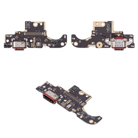 Шлейф для Motorola Moto G86, Moto G86 Power, конектора зарядки, з компонентами, Original PRC , плата зарядки