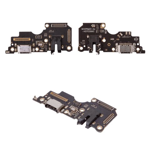 Шлейф для Realme GT 5G, коннектора наушников, коннектора зарядки, с микрофоном, с компонентами, Сopy, плата зарядки