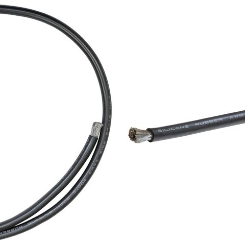 Провід в силіконовій ізоляції 7AWG, 10,5 мм², 1 м, чорний, UL3512