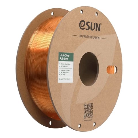 Філамент для 3D принтера eSUN PLA Clear Rainbow Flame Crystal, 1 кг