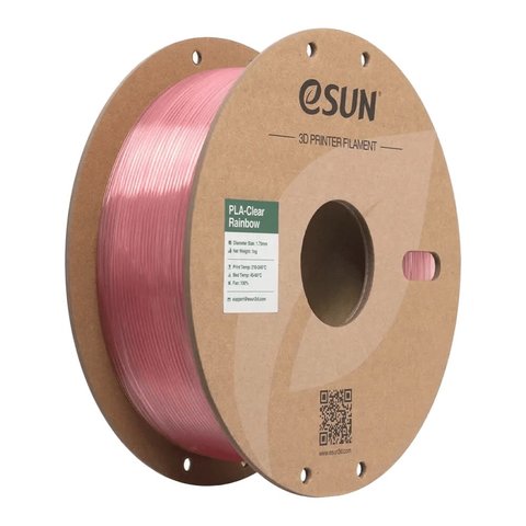 Филамент для 3D принтера eSUN PLA Clear Rainbow Pink Crystal, 1 кг